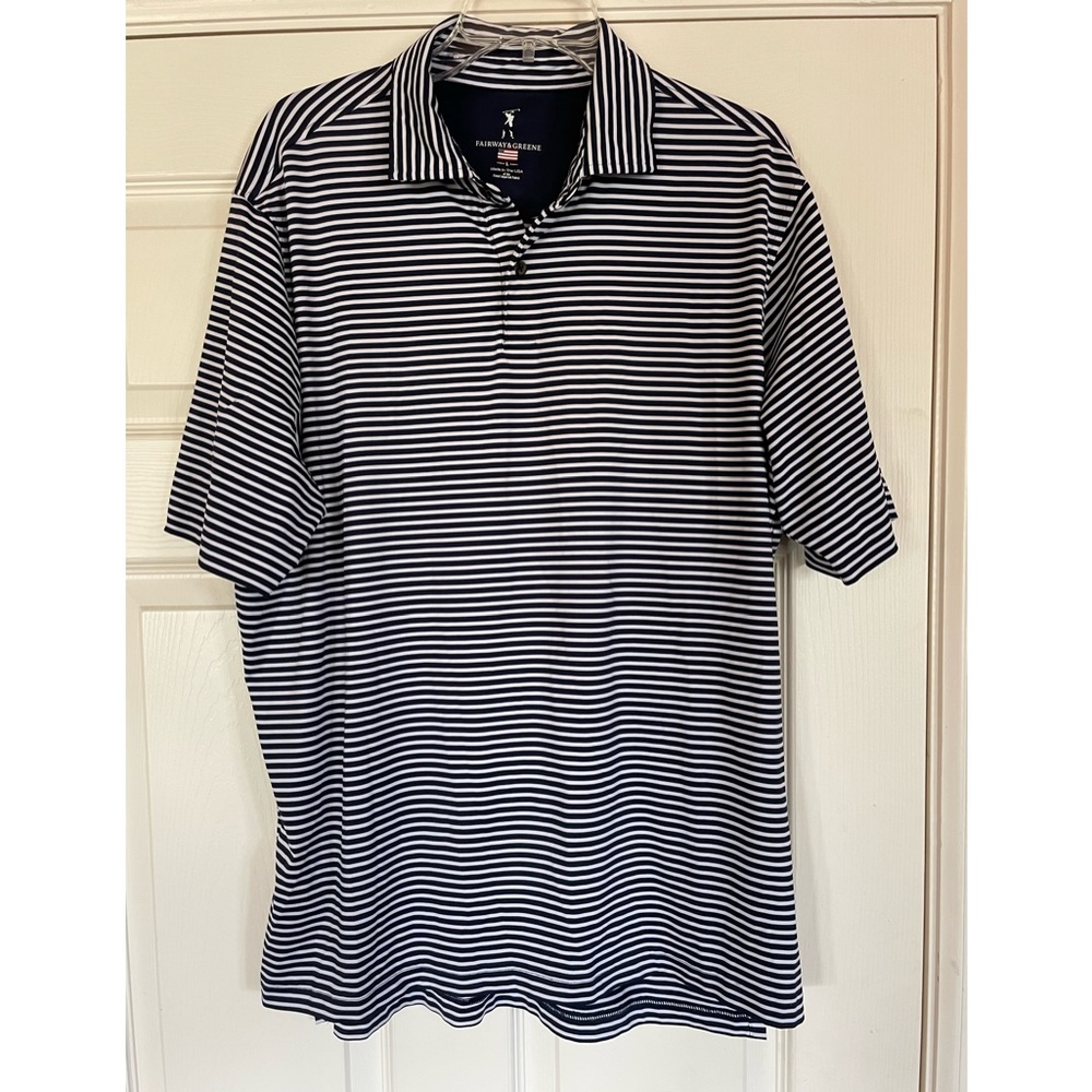 Fairway & Greene Pinecrest Striped Polo Shirt, Size Large